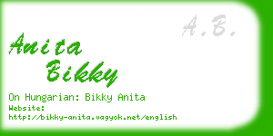 anita bikky business card